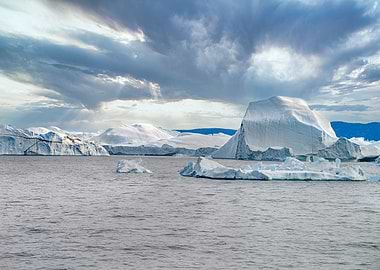 Icebergs in the Disko Bay