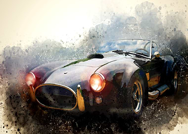 Vintage Retro Car painted