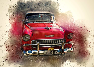 Retro Vintage Taxi Car