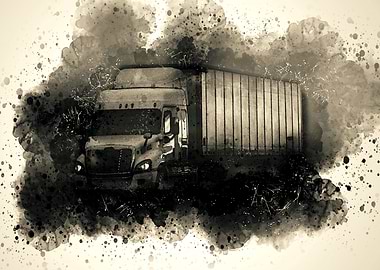 Truck Car in watercolor