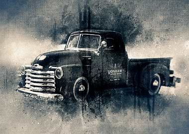 Retro black Car abstract