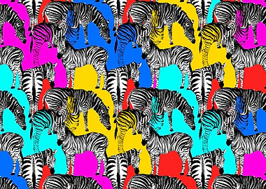 Abstract colorful zebra
