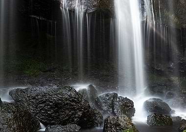 Waterfalls and rocks