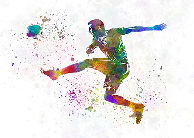 Soccer player watercolor