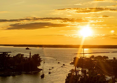 Sunset over Buffalo Harbor