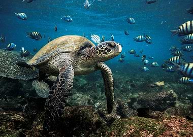 Green sea turtle Galapagos