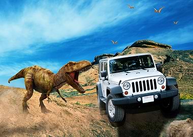 Dinosaur Roar at the Car