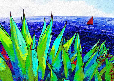 Seascape Agave Sailboat