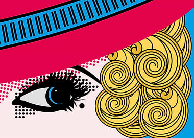 Pop Art Girl Eye Red Hat