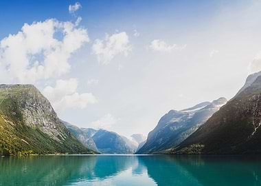 Glacier Lake in Mountains