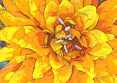 Bright Yellow Flower Macro