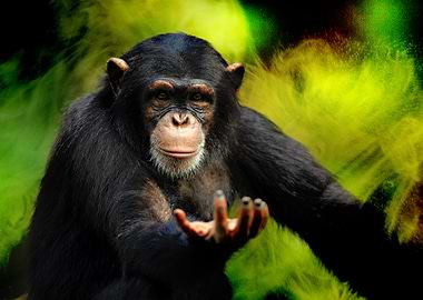 Chimpanzee holds the power