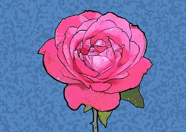 Pink Rose Flower Cartoon