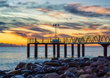 Beach sunset landscape