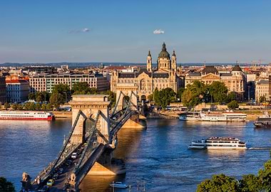 Budapest City At Sunset