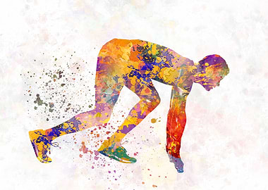 Runner in watercolor
