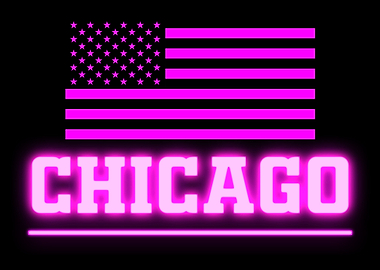 CHICAGO USA PINK NEON