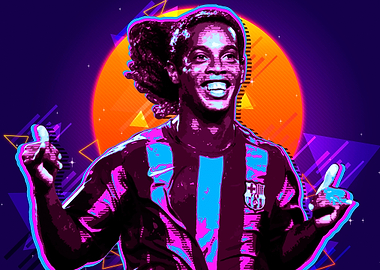 Ronaldinho retro poster