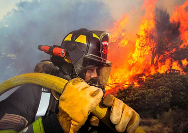 Fireman blaze battles