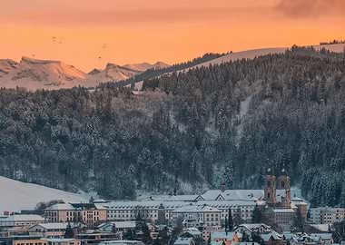 Sunset over Einsiedeln