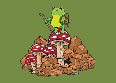 Cottagecore Frog Hiking