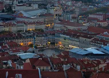 Lisbon Downtown at sunset