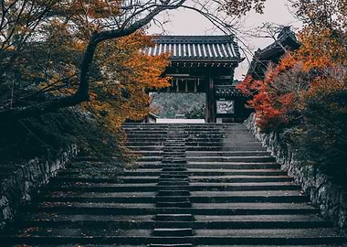 Temple in Kyoto in Autumn