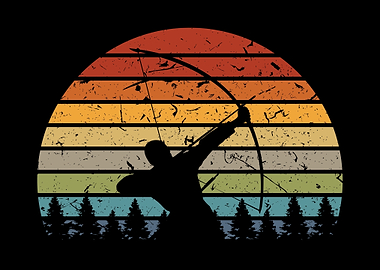 Bogenschiessen Retro Sonne