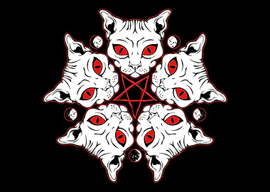 Pentagram Cat Kitten Wicca