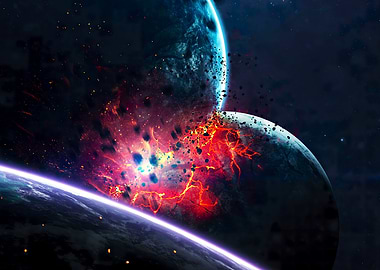 Planet explosion sci-fi