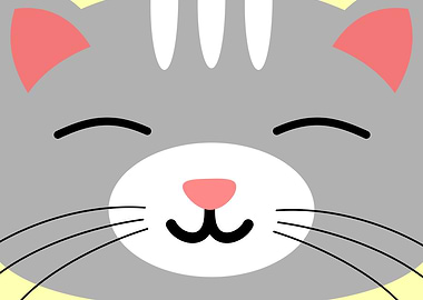 Cute Nursery Neko Cat Face