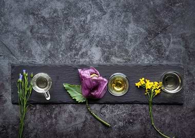 Linen poppies and rapeseed