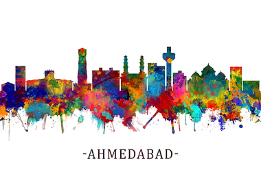 Ahmedabad India Skyline