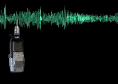 Microphone with audio wave