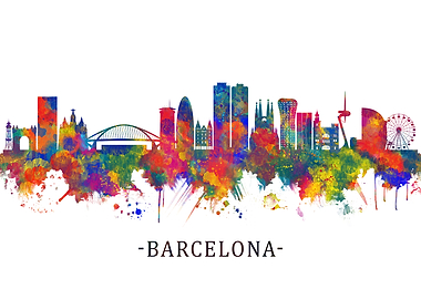 Barcelona Spain Skyline