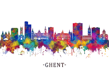 Ghent Belgium Skyline