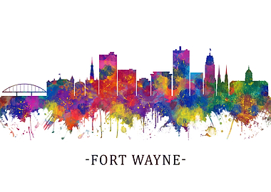 Fort Wayne Indiana Skyline
