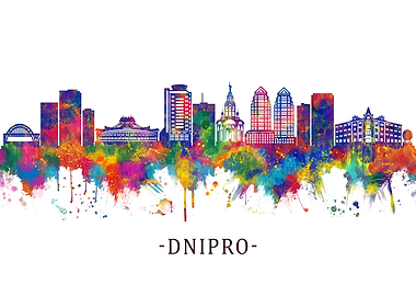 Dnipro Ukraine Skyline