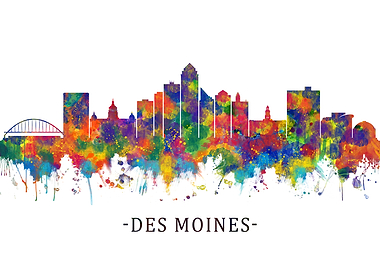 Des Moines Iowa Skyline