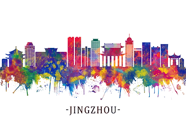 Jingzhou China Skyline