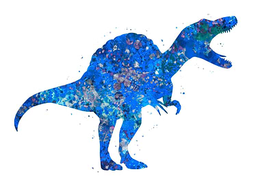 Spinosaurus Dino Blue Art