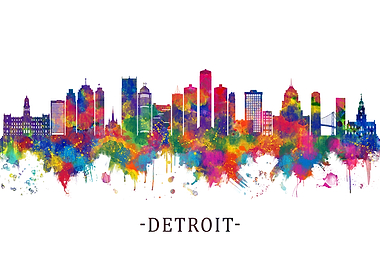 Detroit Michigan Skyline