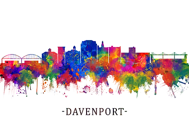 Davenport Iowa Skyline