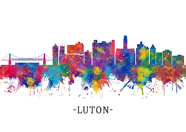 Luton England Skyline