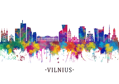 Vilnius Lithuania Skyline
