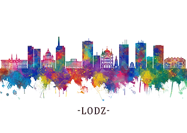 Lodz Poland Skyline
