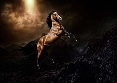 Horse in the dark