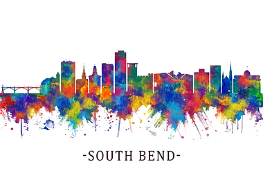 South Bend Indiana Skyline