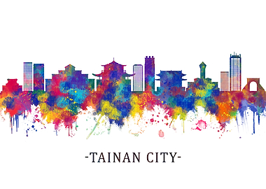 Tainan City Taiwan Skyline