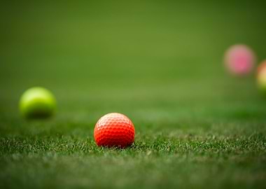 Multicolored golf balls